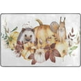 thumbnail image 4 of SKYSONIC 72x48in Hedgehog Rabbit Fall Area Rug, Bunny Fall Pumpkin Non-Slip Floor Carpet for Indoor Living Dining Room and Bedroom Area, 4 of 5