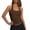 Brown, variant on Womens Tank Tops Halter Neck Going Out Tops Square Neck Trendy Backless Workout Shirts Sleeveless(Red,S)
