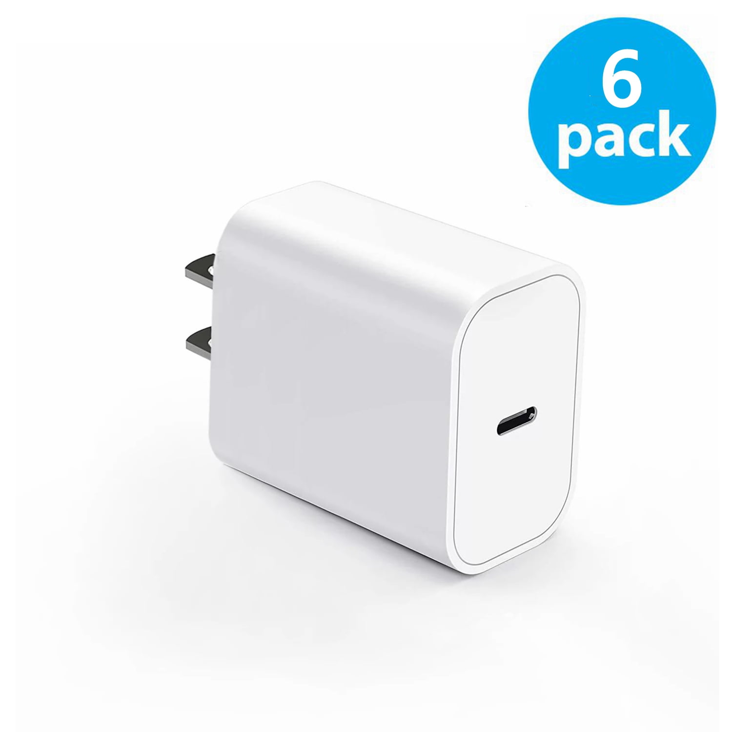 6 Pack iPhone Type C Charger, iPhone Fast Charger Block 20W PD Power