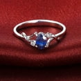 thumbnail image 5 of 8x6mm Oval Shape Blue Sapphire 1.50 Carat And Moissanite Engagement Ring on 10k White Gold, 5 of 5