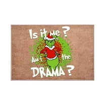 Christmas Welcome Door Mat Non Slip Xmas Theme Green Pattren Mat Festival Home Decoration For Kitchen Bathroom Front Porch Entryway Decor