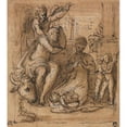 thumbnail image 3 of Parmigianino 12x13 Black Modern Framed Museum Art Print Titled - The Nativity with the Dream of Joseph (C. 1527/30?), 3 of 5