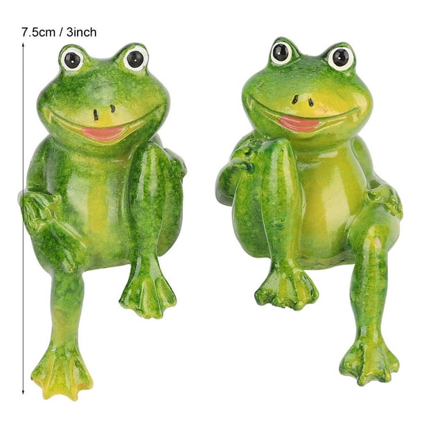 Kritne Garden Decoration, 2pcs Resin Frogs Statue Outdoor Garden