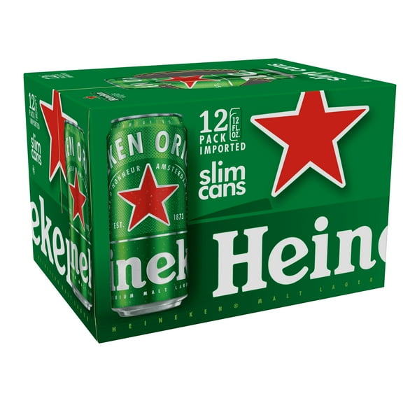 Heineken Original Netherlands Lager Import Beer, 12 pack, 12 fl oz Cans, 5% ABV