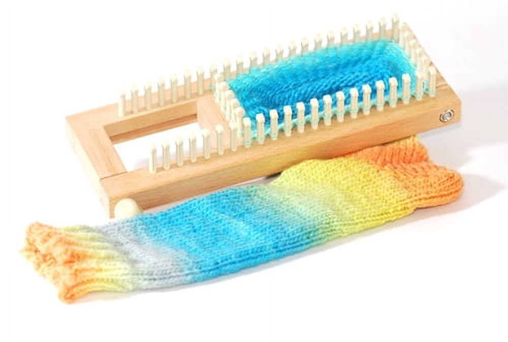 Authentic Knitting Board Sock Loom 2, Regular Gauge, Adjustable Wood Loom