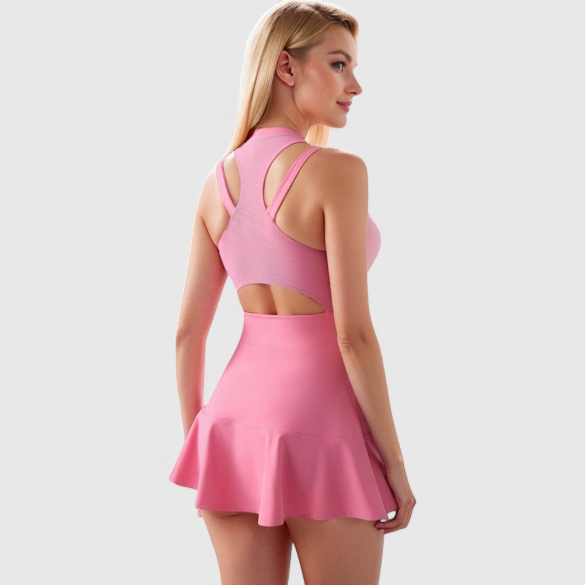 Women's Racerback Flowy Athletic Dress - Small, Pink