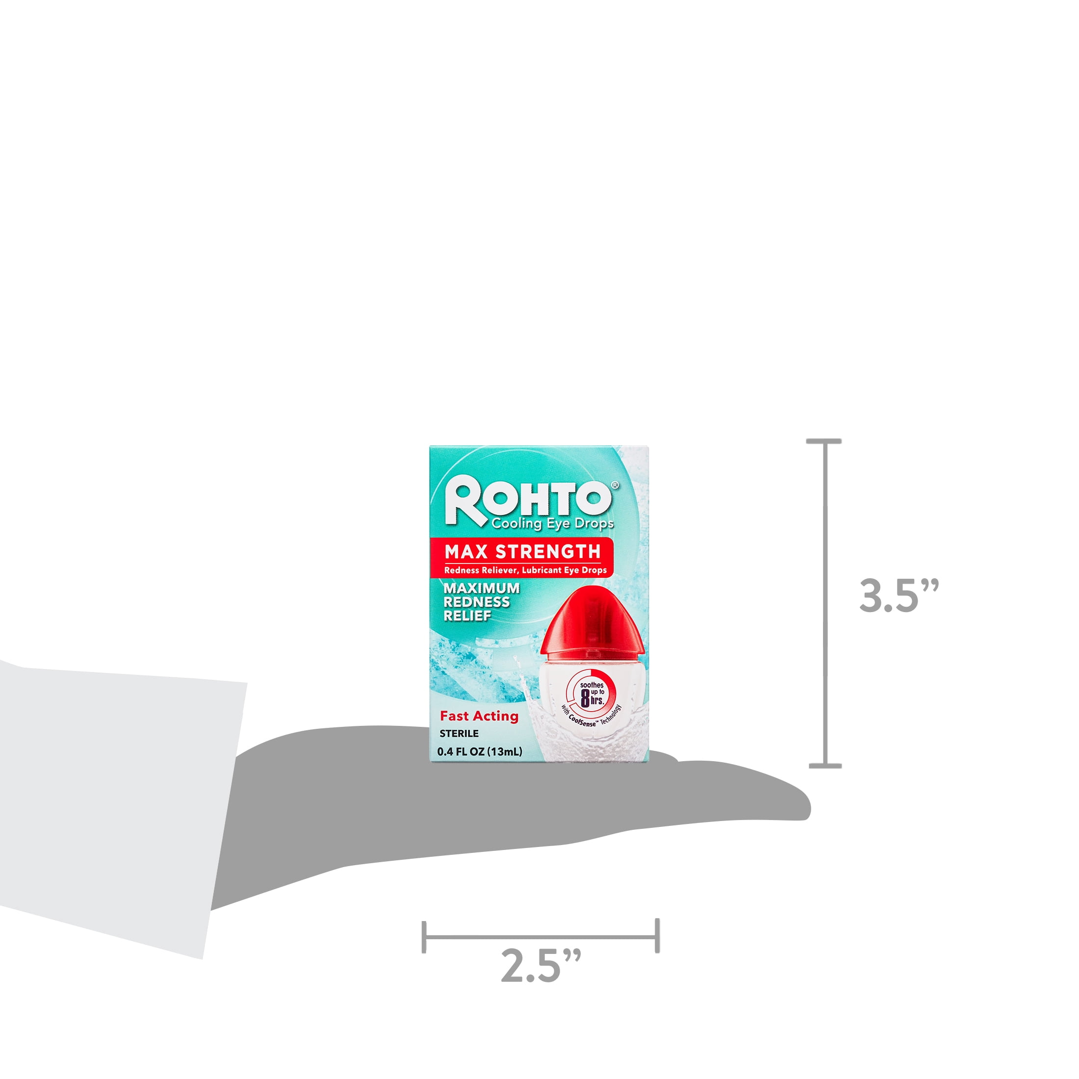 Rohto Maximum Strength Redness Reliever and Lubricant Eye Drops, 0.4 fl oz