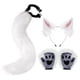 thumbnail image 4 of 4x conjunto de orejas y cola de felpa, orejas de felpa sintética, guantes con pinza para el pelo, disfraz de Cosplay blanco y rosa Zulema Traje de juego de cosplay, 4 of 8