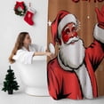 thumbnail image 5 of Christmas Black Santa Claus Bathroom Shower Curtain Xmas Winter Snowflake Snow Brown Waterproof Washable Shower Curtains for Bathtub Bath Decor with Grommets and Hook 54 X 78 Inch, 5 of 8