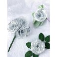 thumbnail image 3 of "Artificial Rose Flowers Head with Stem, Silver Silk Fake Rose for Wedding Bouquet, Party, Home Decor, DIY, Baby Shower Centerpieces, Tables Decoration, 3 of 4