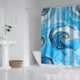 thumbnail image 2 of Blue Marble Gold Swirl Pattern Shower Curtain 72"x84" ,Bathroom Decorative Shower Curtains Set with 12 Hooks,Modern Waterproof Washable Shower Curtain, 2 of 6