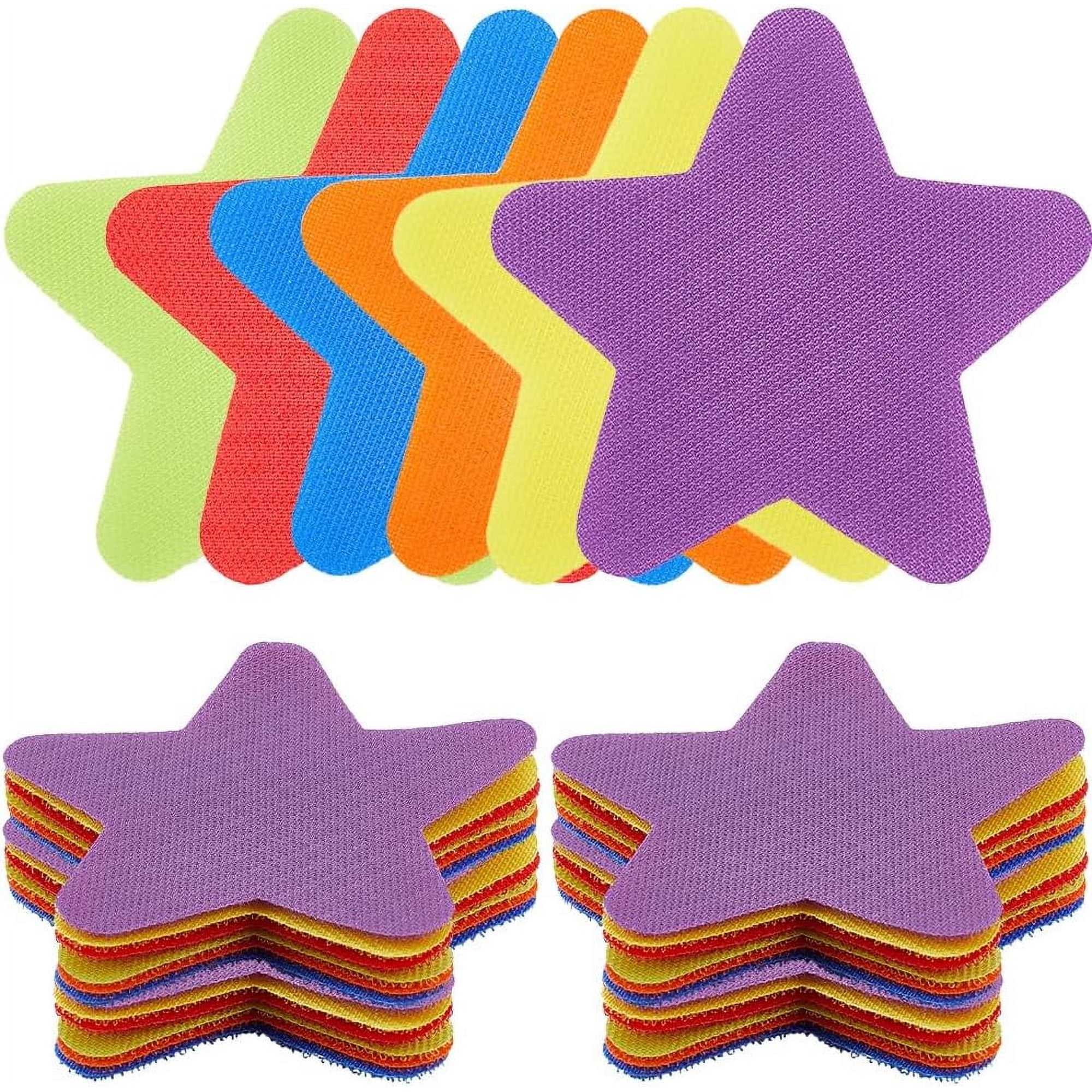 1 Bag 60Pcs Carpet Markers Spots Markers Set Star Shape Colorful Dots Markers with 6 Colors Floor Dot Early Supplies for Decoration Teachers Classroom Rug Coach Family Yoga 5.51x3.93Inch
