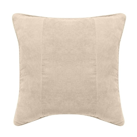 Edge Pillow - Better Homes & Gardens Feather Filled Pieced Corduroy and Piped Edge Decorative Throw Pillow, 18