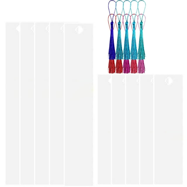 30Pcs Metal Sublimation Blanks Bookmarks Double Side Heat Transfer Printing With 30Pcs Colorful Tassels For Making Personalized Bookmarks And Souvenirs(3.2×12cm)