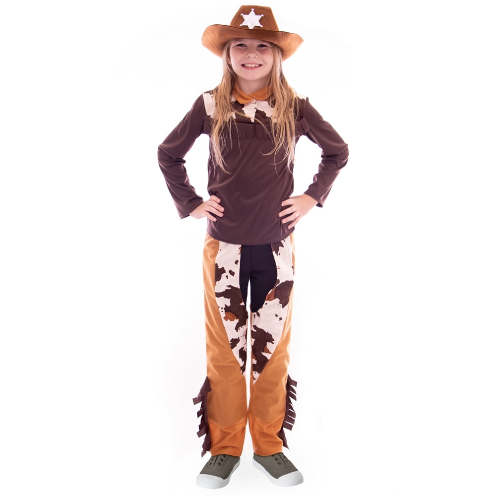 Cowgirl Biker Leather Vest Chaps Fancy Dress Up Halloween Child Costume 2 COLORS 
