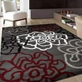 thumbnail image 1 of Rugshop Tapis Moderne de Fleurs Florales, 33" x 53", Rouge/gris, 1 of 2