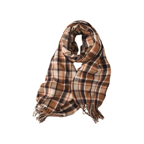 Bufanda para mujer, bufanda de invierno a cuadros, cálida y acogedora, chal de gran tamaño, bufandas de invierno para mujer, bufanda de invierno con tacto de cachemira