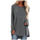 thumbnail image 1 of Bidobibo - Camiseta de manga larga para mujer, tallas grandes, holgada, informal, con cuello en V, estilo túnica, suave, lisa, para otoño, tallas S-XXL, 1 of 7