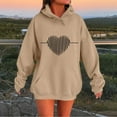 thumbnail image 5 of ShiShine Hoodies for Women Long Sleeve Love Printed Oversized Sweatshirts Drawstring Loose Fit Pullover Tops with Pocket, 5 of 5
