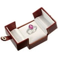 thumbnail image 4 of 10k White Gold Natural Pink Sapphire Ring Oval 8x6mm Diamond Halo, size 9.5, 4 of 4
