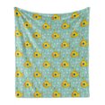 thumbnail image 1 of Yellow Submarine Soft Flannel Fleece Throw Blanket, Nautical Design Illustration of a Submarine and Bubbles, Cozy Plush for Indoor and Outdoor Use, 50" x 70", Seafoam and Earth Yellow, by Ambesonne, 1 of 6