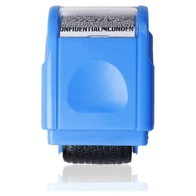jesticaly Timbres Manuels Confidentiels à Rouleau pour Protection des Données, Protection contre le Vol, Encre, Bleu 1Ensemble