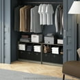 thumbnail image 2 of Furinno Cubic Multipurpose Clothing & Closet Storage Organizer Shelf with Bin Drawers, 6-Cube, French Oak/Black, 2 of 6