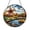 Acrylic 3.5 Inch, variant on Windmill River Scene Stained Glass Window Hanging, Decorative Landscape Suncatcher Art Accent