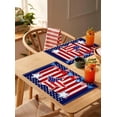 thumbnail image 4 of Stars Stripes Placemats Set of 6, Washable Woven Burlap Cloth Fabric Placemat for Square/Rectangle/Round/Oval Dining Table, Easy Clean Place Mats for Toddlers, Kids Red Blue Independence Memorial Day, 4 of 6