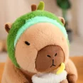 thumbnail image 4 of Peluche de capibara kawaii, adorable capibara que se convierte en dinosaurio, conejo, unicornio, muñeco de peluche, almohada de animal de dibujos animados suave, regalo para niñas y niños, 4 of 5