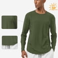 thumbnail image 5 of asjyhkr Mens T Shirts Basic Athletic Long Sleeve Crewneck Pullover Quick-Dry Lightweight Athleisure Gym Shirts(Medium,Army Green), 5 of 8