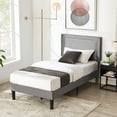 thumbnail image 6 of VECELO Twin Size Platform Bed Frame with Adjustable Height Upholstered Headboard, Strong Wood Slat Support, No Box Spring Needed, Dark Gray, 6 of 13