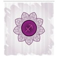 thumbnail image 3 of Ambesonne Sagittarius Shower Curtain, Horoscope Floral, 69"Wx84"L, Purple and White, 3 of 3