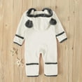 thumbnail image 4 of Quealent Winter Newborn Baby Boy Girl Solid Romper Unisex Infants Hooded Outfit Clothes Cotton Button Jumpsuits White,12-18 Months, 4 of 4