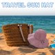 thumbnail image 4 of Sombrero de pescador con borde ondulado para mujer, gorro de pescador con borde ondulado de 56-58cm de circunferencia, gorro de sol hueco de punto con flores, gorro de lavabo plegable y transpirable, 4 of 5
