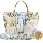 Spa Gift Basket for Women, 15 Pcs Jasmine Scent Bath and Body Set, Holiday Gifts for Mom