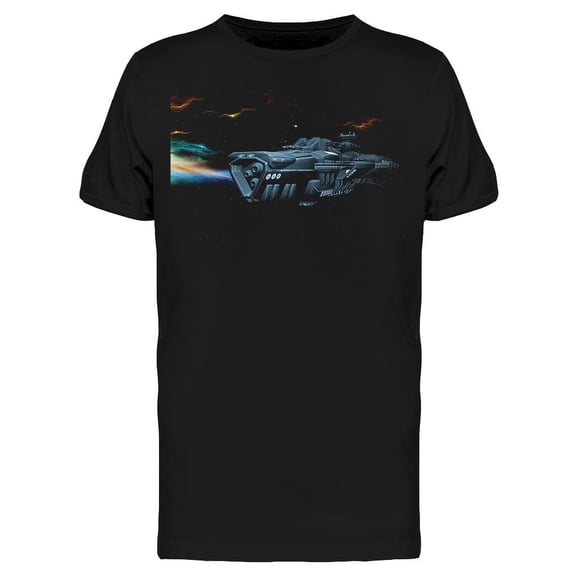Futuristic Spaceship T-Shirt Men -Image by Shutterstock, Male Small