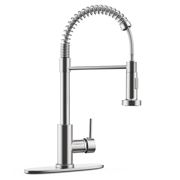 Kitchen Faucet w/ Pull Down Sprayer, High Arc Spring Kitchen Sink