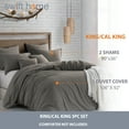 thumbnail image 3 of Swift Home 3-Piece Ultra Soft King/Cal King Crinkled Texture Pre-Washed Duvet Cover & Sham Set, Driftwood, 3 of 5
