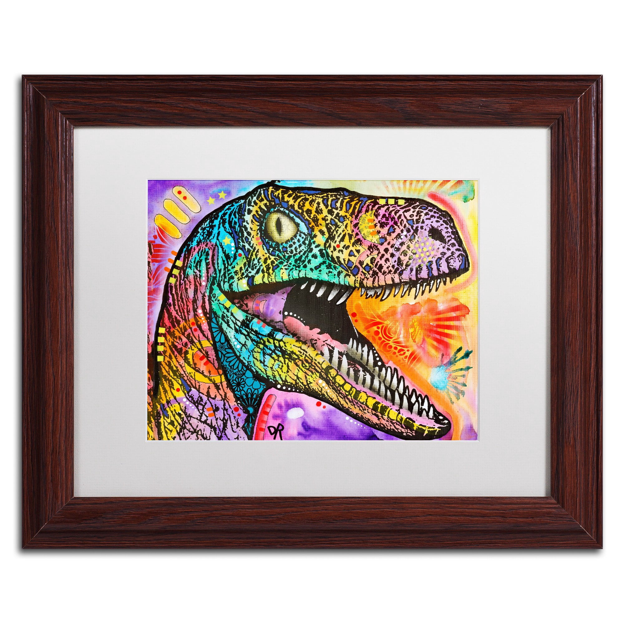 Trademark Fine Art "Raptor" Canvas Art by Dean Russo, White Matte, Wood Frame
