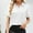 White, variant on Njoeus Women's Summer Business Work Office Blouse Womens Short Sleeve Shirts V Neck Collared Button Up Shirt Tops S-XXL