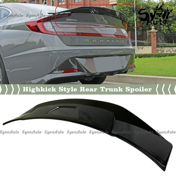 FITS 2020-2021 HYUNDAI SONATA GLOSS BLACK HIGHKICK STYLE REAR TRUNK SPOILER WING
