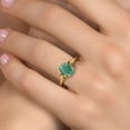 thumbnail image 4 of Gem Stone King 18K Yellow Gold Plated Silver Green Malachite and Yellow Citrine Engagement Ring for Women | 3.01 Cttw | Oval 9X7MM | Gemstone Birthstone | Size 9, 4 of 6