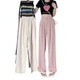 thumbnail image 4 of Pantalones de traje pequeños y estrechos ENTASSER de cintura alta drapeados informales de talla grande, 4 of 6