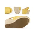 thumbnail image 2 of BLISSFUL STEP Women's Fashion Espadrille High Heel Open Toe Sandals Yellow 10, 2 of 6