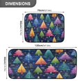 thumbnail image 3 of 2-Piece Kitchen Rugs Set Non-Slip Mats Carpet Floor for Kitchen, Bathroom (19.7"x27.6" & 19.7"x47.2") Colorful Christmas Trees Pattern, 3 of 7