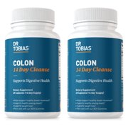 Dr. Tobias Colon 14 Day Cleanse, Colon Cleanse Detox, Includes 2 bottles each with 28 Capsules, for 2 cleanses