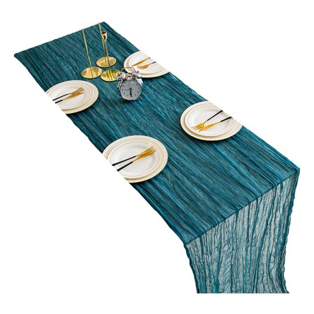 

Baiwo Table Runner Machine Washable Tear Resistant Anti-Fade Breathable Crumpled Table Flag for Dining Table