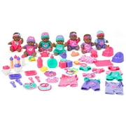 Kid Connection Deluxe 9" Baby Doll Play Set, 48 Pieces, African American Doll Playset
