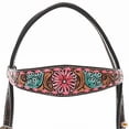 thumbnail image 5 of HILASON Western Horse Headstall & Breast Collar American Leather Floral Carving Dark Brown, 5 of 8